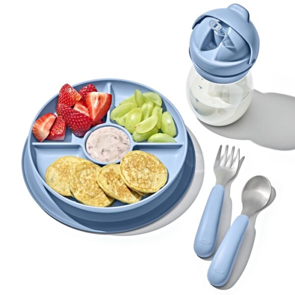 Farfurie compartimentata cu ventuza  -  Stick & Stay Oxo Blue  6+ - imagine 3