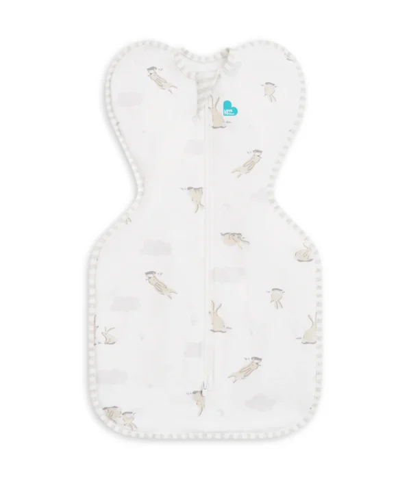 Saculet Swaddle UP Brate sus infasat Bebe Bumbac Nou-nascut 0-2 Luni 3.5-6 Kg - 1 TOG  Bunnies LOVETODREAM S - imagine 2