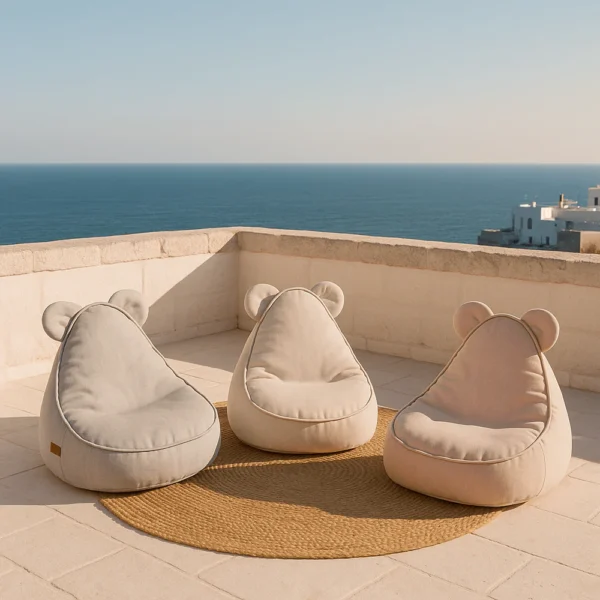 Fotoliu Beanbag Impermeabil camera copii Interior si Exterior  - Ursulet Outzy Sako - imagine 3