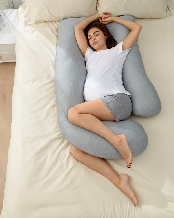 Perna pentru Gravide Forma U  Material Racoros - MOMCOZY - imagine 4