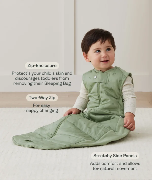 Saculet dormit Bumbac Organic 2-4 ani - 1.0 Tog Green Sheeting  ErgoPouch - imagine 4