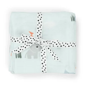 Set 2 Museline Bumbac 100% - Playground Blue 65x65 cm Done By Deer