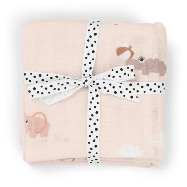 Set 2 Museline Bumbac 100% - Playground Pink 65x65 cm Done By Deer