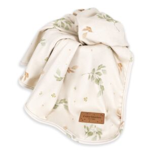 Paturica Bebe Bumbac Jersey fin 75x90 cm pentru Vara si Primavara - Eucalipt