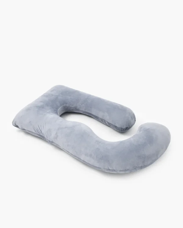 Perna pentru Gravide Forma U  Velvet - Dark Grey MOMCOZY - imagine 2