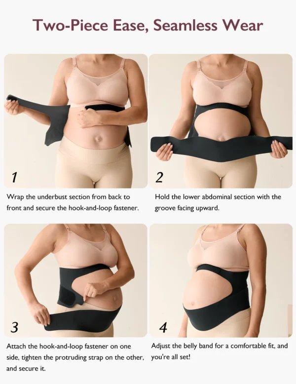 Centura susținerea greutății abdominala pentru gravide -BumpEase - Momcozy Ergonest Maternity Belly Band - imagine 3