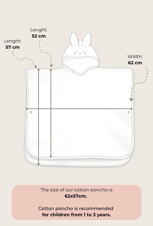 Prosop Copii Bumbac PONCHO 1-3 ani- Mouse Beige - imagine 6