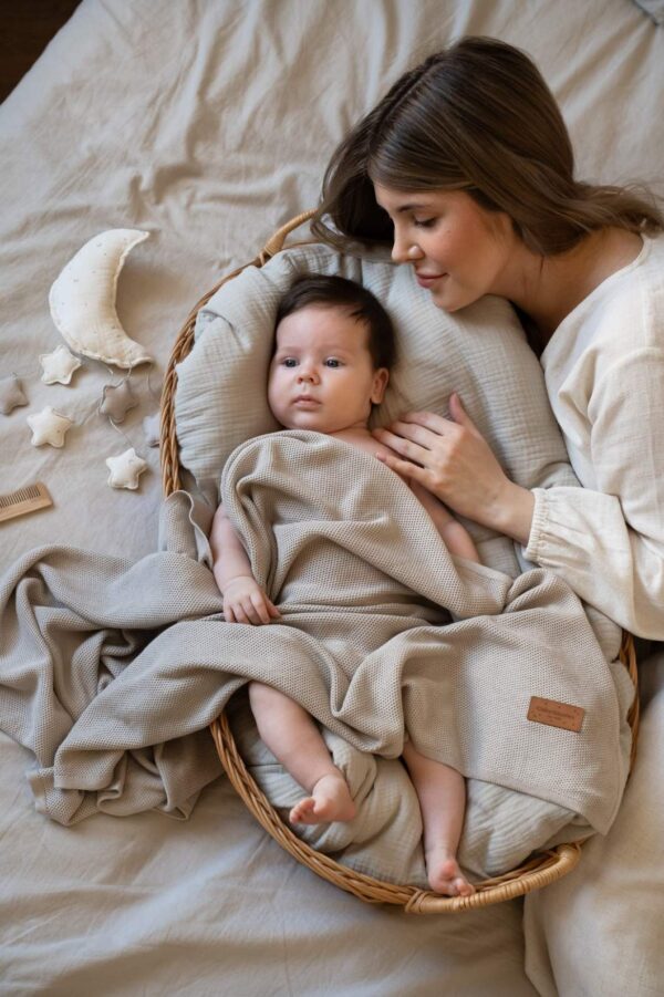 Paturica Bebe BAMBUS  -  Mist Beige - imagine 2