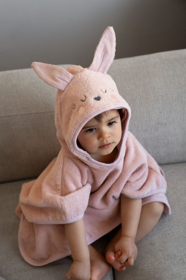Prosop Copii Bumbac PONCHO 2-4 ani- Rabbit Pale Rose - imagine 2