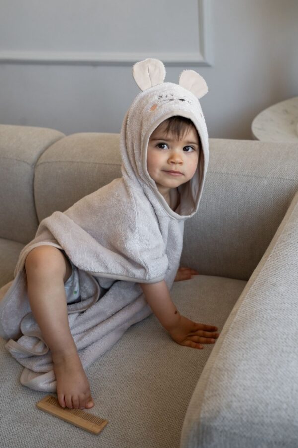 Prosop Copii Bumbac PONCHO 1-3 ani- Mouse Beige - imagine 3