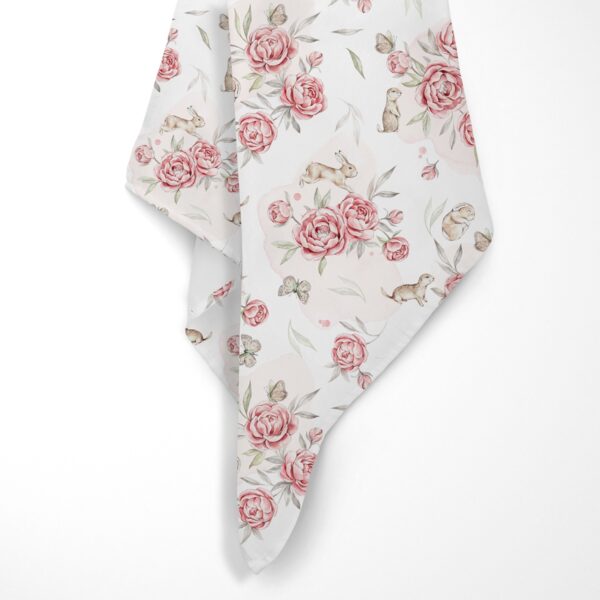 Muselina bambus 70x100 cm - Bujori