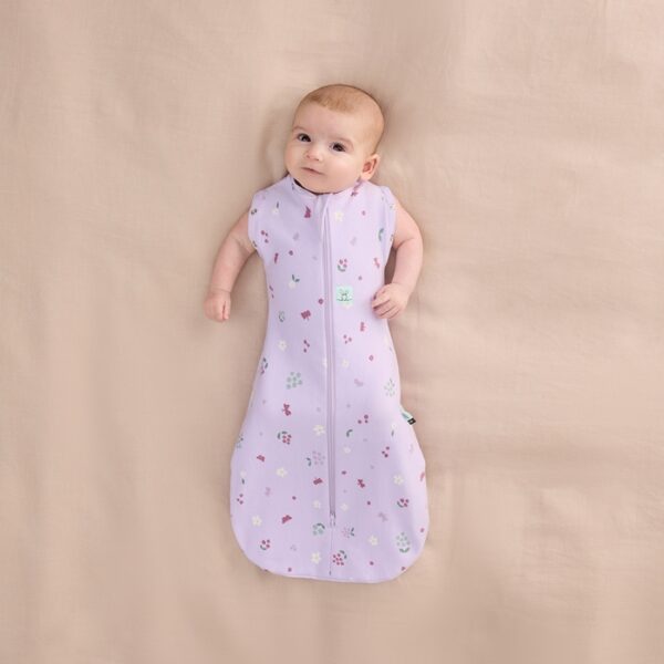 Saculet Swaddle Cocoon infasat Bebe Bumbac  0-3 luni - 1.0 Tog Butterfly Garden ErgoPouch - imagine 5
