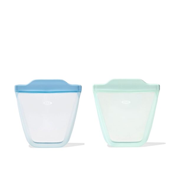 Pungi cu fermoar Ermetic din silicon OXO - 2 buc Opal & Dusk