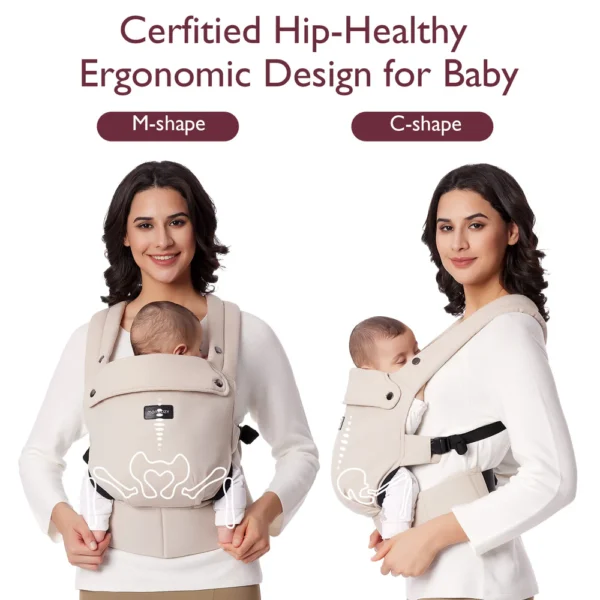 Marsupiu ERGONOMIC PureHug  Cozy si Usor - Khaki MOMCOZY - imagine 5