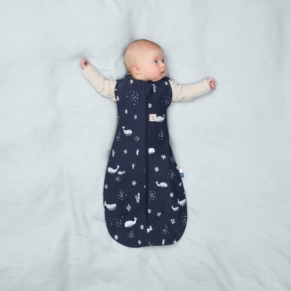 Saculet Swaddle Cocoon infasat Bebe Bumbac  0-3 luni - 1.0 Tog Whale ErgoPouch - imagine 4