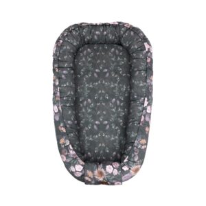 Baby Nest Bumbac 2 fete cu saltea groasa - Mistery Flowers NEW 0-8 luni
