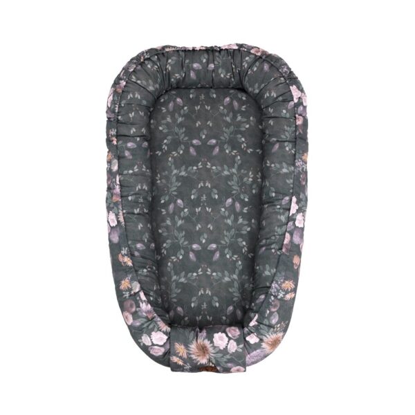 Baby Nest Bumbac 2 fete cu saltea groasa - Mistery Flowers NEW 0-8 luni