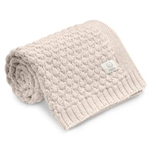 Paturica Bebe tricotata 100% Lana Merinos Yosoy - Bubbles Cappuccino 90x80 cm