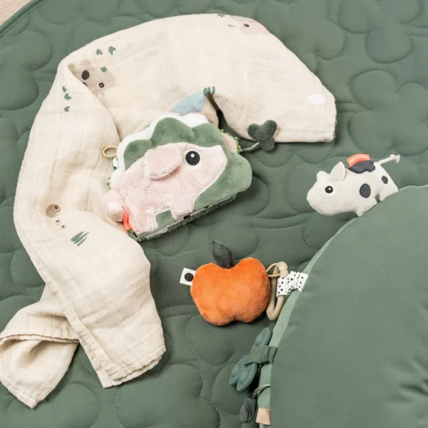 Perna activitati cu jucarii Tummy time Tiny farm Green - Done by Deer - imagine 3