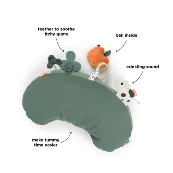 Perna activitati cu jucarii Tummy time Tiny farm Green - Done by Deer - imagine 4