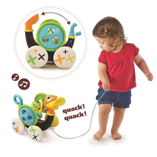 Jucărie muzicala pentru tras 2 in 1- Rata Yookidoo - imagine 2