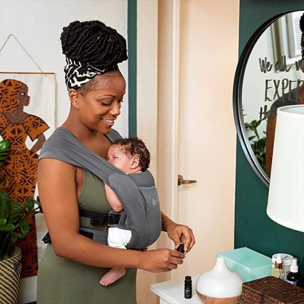 Marsupiu Embrace Soft Air Mesh Wasted Black Ergobaby - imagine 3