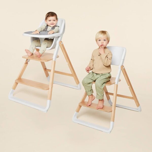 Scaun de masa copii 2 in 1 lemn natur Evolve Ergobaby - imagine 4