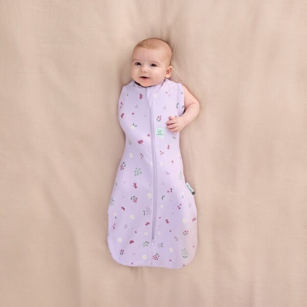 Saculet Swaddle Cocoon infasat Bebe Bumbac  0-3 luni - 1.0 Tog Butterfly Garden ErgoPouch - imagine 3
