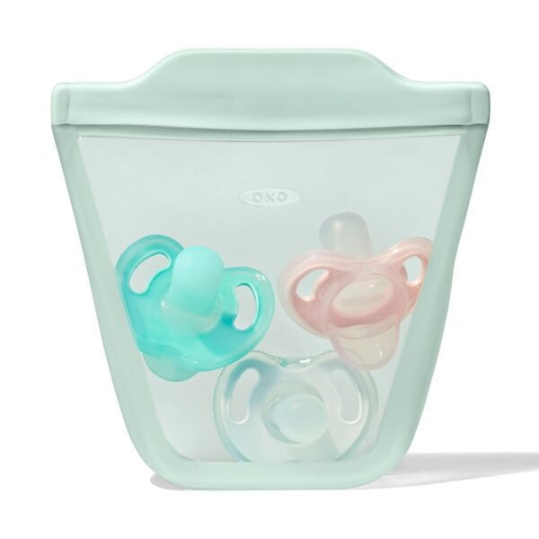 Pungi cu fermoar Ermetic din silicon OXO - 2 buc Opal & Dusk - imagine 2