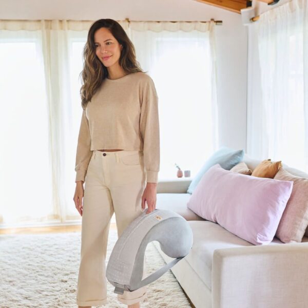 Perna de Alaptat Multifunctionala Ergobaby Natural Curve, Moonlight Grey - imagine 3
