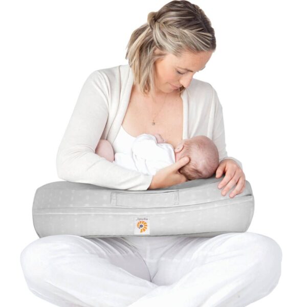 Perna de Alaptat Multifunctionala Ergobaby Natural Curve, Moonlight Grey - imagine 2