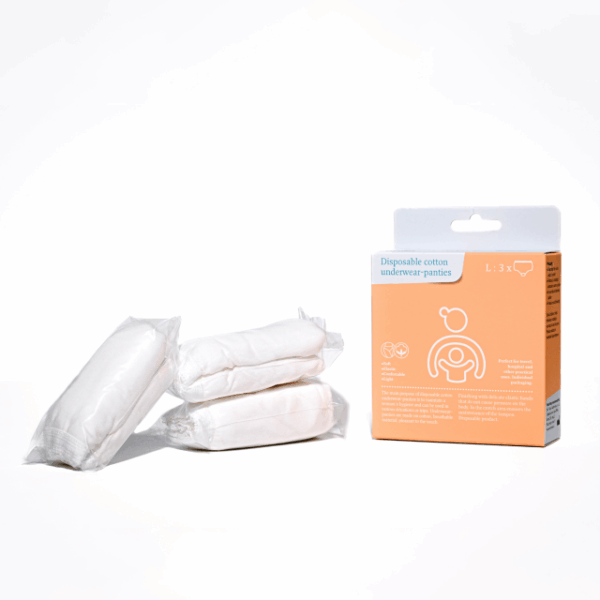 Chiloti din bumbac de unica folosinta, marimea L x 3 buc Apfia Care - imagine 3