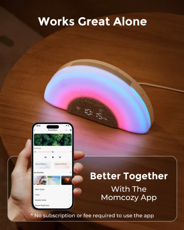 Lampa DreamSync Smart cu sunete si muzica Wireless Mobil - Rainbow Light & App Control Momcozy - imagine 7