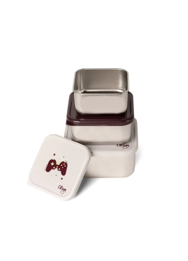 Set 3 caserole otel inoxidabil cu capac - Cool Kid - imagine 2