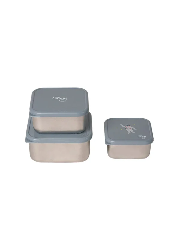 Set 3 caserole otel inoxidabil cu capac - Space - imagine 5