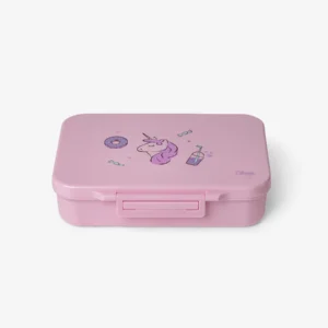 Caserola termoizolanta bento copii din Tritan cu 4 compartimente - Unicorn PERSONALIZABILA