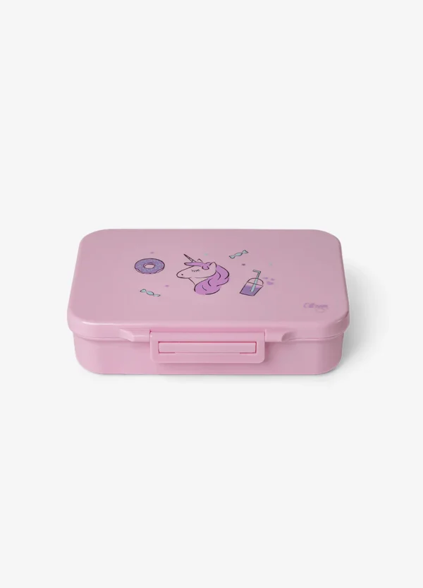 Caserola termoizolanta bento copii din Tritan cu 4 compartimente - Unicorn PERSONALIZABILA