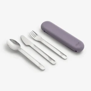 Set tacamuri inox cu etui - Mov