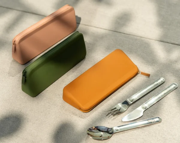 Set tacamuri inox cu etui - Verde - imagine 2