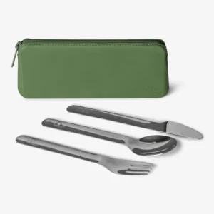 Set tacamuri inox cu etui - Verde