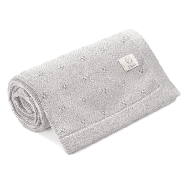 Paturica Bebe tricotata 100% lana merino Yosoy - Cream Melange
