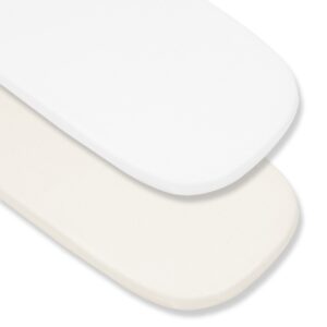 SET 2 Cearsaf cu elastic cosulet / landou bebe 100% Bumbac 45x84 cm - Beige & Alb