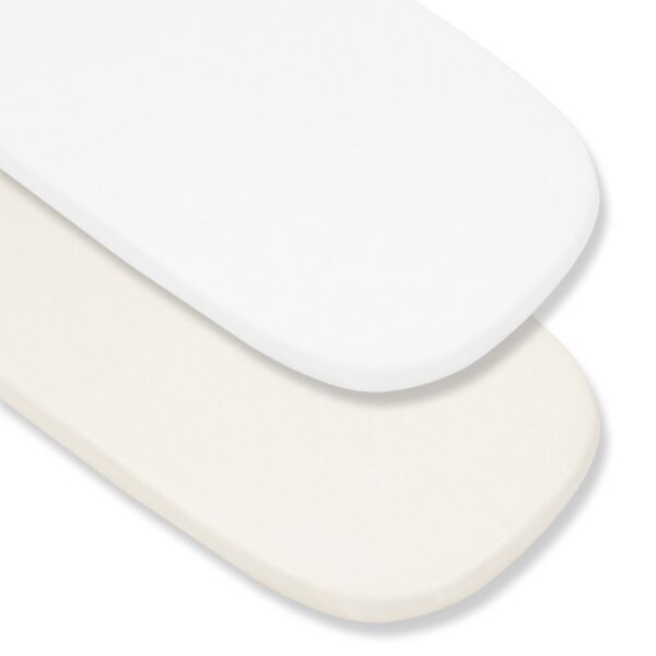 SET 2 Cearsaf cu elastic cosulet / landou bebe 100% Bumbac 45x84 cm - Beige & Alb