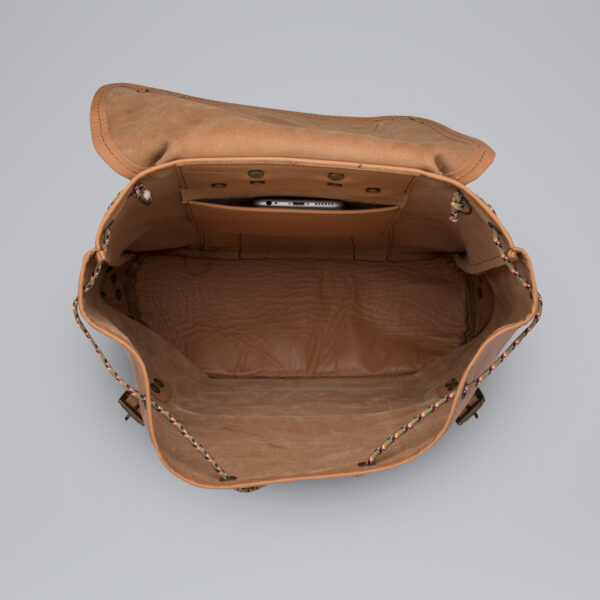 Ghiozdan de piele, Crem - 30 L - imagine 3