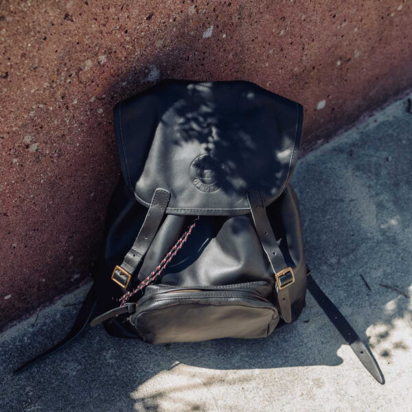 Ghiozdan de piele, Negru - 30 L - imagine 5