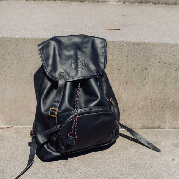 Ghiozdan de piele, Negru - 30 L - imagine 4