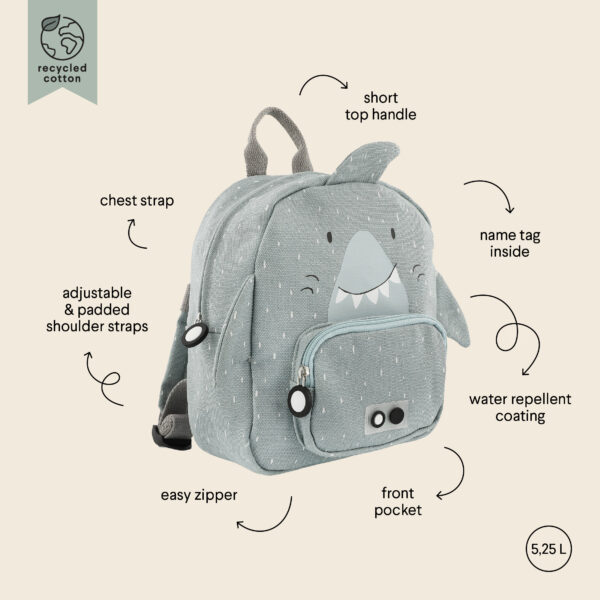 Rucsac copii gradinita - Rechin Small Trixie Baby Personalizabil - imagine 4