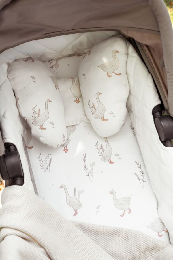 Cearsaf cu elastic cosulet / landou bebe 100% Bumbac 45x84 cm - Happy Goose - imagine 3