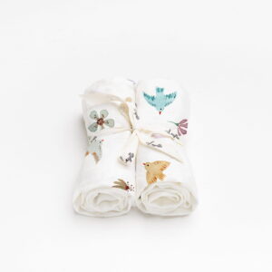 Set 2 museline bambus 75x75cm - Birds