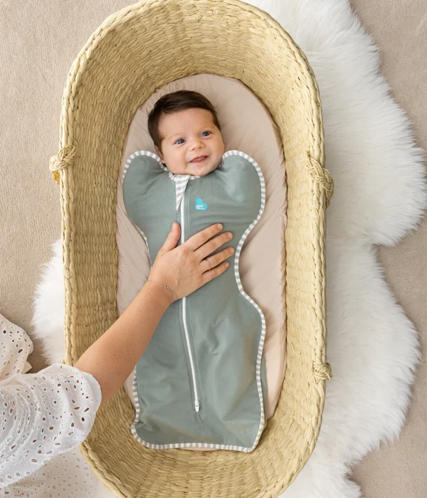 Saculet Swaddle UP Brate sus infasat Bebe Bumbac Nou-nascut 0-2 Luni 3.5-6 Kg - 1 TOG  Dark Olive LOVETODREAM S - imagine 3
